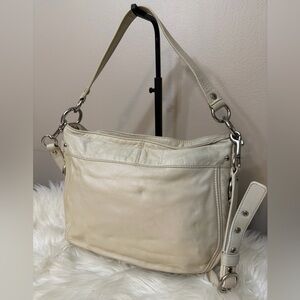 Coach # F14707Cream Leather Shoulder Bag